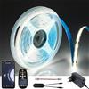 FOLGEMIR Striscia LED COB WIFI, 5m Bianco Freddo 6000K, dimmerabile con alimentatore 24V & telecomando IR, 8mm larghezza, Musica, autoadesiva, IP20, compatibile con APP Tuya