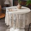 auons Tovaglia rotonda in pizzo Beige 150cm, Vintage Overlay ricamato tovaglia, Romantico Chic Lace Table Cover per banchetto nuziale festa festa Dinner Table Decor