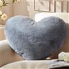 Yhoelata Cuscino Cuore Grigio, Cuscini Decorativi, Cuscino a Forma di Cuore, Cuscini Divano Peluche, Cuscini Letto, Decorazioni Camera da Letto Bambini, 26 x 36 cm