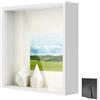 YUNXCNA Cornice portafoto 3D, Cornice per Oggetti Profonda 3 cm, Cornice Profonda da Riempire 30 x 30 cm, con Lastra Acrilica Trasparente, Cornice Quadrate, Decorazione Murale Tridimensionale, Bianco