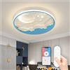 RRBEST Lampada da soffitto a LED per bambini, Lampada da soffitto a stella e luna, Plafoniera Led Soffitto Dimmerabile, Cartoon da creativa Camera da letto della ragazzi ragazze, 50CM