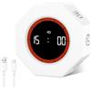 Cuteefun Cube Timer, Ottagono Pomodoro a Rotazione, 1/3/5/15/30/60/90 Minuti Conto Alla Rovescia, Display Lcd, Timer Sonoro Regolabile per Cucina, Studio, Riunioni, Bianco