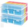 Lifewit Scatola Portafoto 10 x 15 cm, 4R 18 Scomparti Scatola Foto Interna, Organizer Foto con Manico, Scatola Portaoggetti Plastica per Semi, Cartoline, Artigianato, Adesivi, Colore, 2 Pezzi