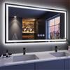 baklon Specchio-Bagno-con-Luce 150x70 cm, Specchio-Bagno-LED, Disappannamento, Dimmerabile, 3 Temperature di Colore, Funzione Memoria, Orizzontale/Verticale, Angolo Retto