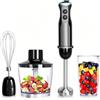 Kolohoso 1500W Frullatore a Immersione, 4 In 1 Mixer Multifunzione Professionale Con 20 Velocità e TURBO, Acciaio Inox 304, Frusta, Tritatutto 500ml e Misurino 600ml,Per Smoothie Zuppe Salse,senza BPA