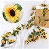 BSITSSS 2 Pezzi Girasoli Finti Ghirlanda, Ghirlanda di Fiori Aartificiali, Fiori Artificiale appesi, Fiore Finti Girasoli Artificiali Vite di Girasole, Fiore Artificiale Girasole