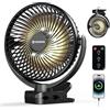 Ateroll Ventilatore Portatile da 10000mAh con Telecomando,Ventilatore Portatile USB Ricaricabile a 3 Velocità con Timer e Luci LED,Ventilatore da tavolo da 8" con Rotazione di 360° per Casa,Ufficio