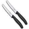 Victorinox | Confezione da 2 coltelli da tavola Swiss Classic | senza taglio ondulato | nero | coltello per pomodoro