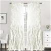 Sweet Home Collection 2 Tende Verticali Arricciate in Voile, 213 x 127 cm, Shabby Chic 84 x 50 Avorio