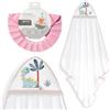 Interbaby - Mantello da bagno per bambini + berretto regolabile | Asciugamano con cappuccio 100% cotone, unisex, morbido, asciugatura rapida, ideale per neonati, neonati e bambini piccoli, design