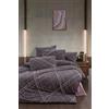 Nuit Des Rêves Ranforce - Set di copertine per trapunta singola, XXL, 155 x 220 cm, 100% cotone, colore prugna, rosso/verde/rosa, lavabile in lavatrice, 145 thread Count, chiusura a bottone, design
