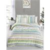 Nuit Des Rêves Ranforce - Set di copertine singole, 135 x 200 cm, 100% cotone, lavabile in lavatrice, 145 thread Count, Envelope & Button Closure, bianco/verde/grigio/giallo