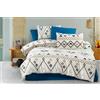 Nuit Des Rêves Set trapunta XXL (155 x 220 cm), 50% cotone, 50% poliestere, blue/marrone/crema | Envelope & Button Closure, 127 thread Count | Lavabile in lavatrice a 30 °C