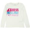 GUESS Maglietta a Maniche Lunghe per Bambine e Ragazze Bianco 8 Anni (128cm)