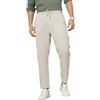 Celio Uomini Off Bianco Solido Regular Fit Lino Pantaloni Casual, Natur, 52