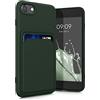 kwmobile Custodia Compatibile con Apple iPhone SE (2020/2022) / 8/7 Cover - Back Case Cellulare con Slot Porta Carte - Morbida in Silicone TPU verde scuro