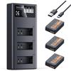 K&F CONCEPT LP-E12 Batteria 1100mAh, tripla potenza, kit caricatore LCD triplo slot compatibile con EOS M, M2, M10, M50, M50 Mark II, M100