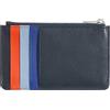 DUDU Porta Carte di Credito Uomo Donna in Pelle, Portafoglio Sottile Piccolo, 4 Porta Tessere Portacarte, con Chiusura a Cerniera Navy