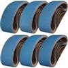 Shineboc Nastri Abrasivi 75 x 457 mm, 6 Pezzi Nastro Abrasivo 40/60/80/120/240/400 Grane Carta Abrasiva per Levigatrice a Nastro per Lucidare Metallo, Legno