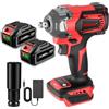 ONEVAN avvitatore a impulsi a batteria, 700Nm 1/2 avvitatore ad impulsi elettrico con 2x3.0Ah batteria, 4 velocità, brushless chiave a percussione senza fili, pistola a impulsi a batteria