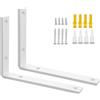 SAYAYO Staffe per Mensole Bianco Staffe a L Pesanti 200MM, Staffa Mensola da Parete Staffa Angolari Supporti Mensola Reggi Mensola da Muro, Carico 50KG, 5MM di Spessore, 2 pezzi