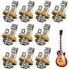 GVSS Set di 10 prese di ingresso per chitarra jack femmina 6,35 mm, connettori mono TS 1/4, presa a pannello montabile con rondella e dado, per pedali di chitarra, bassi e attrezzature audio