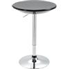 HOMCOM Tavolo Rotondo da Bar con Piano Girevole, Altezza Regolabile con Leva a Gas e Base in Acciaio, Φ61x76-97cm, Nero