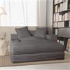 BNCKTRD Divano letto con funzione di sonno, 135 x 152 x 80 cm, chaise longue letto con funzione di sonno, divano angolare per soggiorno e camera da letto, grigio, con 2 cuscini decorativi