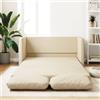 Keyroto Divano Letto 2 Posti Una Piazza e Mezza Convertibile 2 in 1 - Similpelle Crema 112x174x55cm