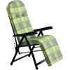 milani home MilaniHome.it - Poltrona A Sdraio Imbottita Reclinabile Cuscino Imbottito Alta Densità, Adatta A Giardino, Portico, Piscina E Relax con Poggiapiedi Automaticodi coloreVerde/Grigio
