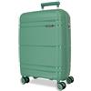 Roll Road Universe - Valigia da cabina verde, 39 x 55 x 21 cm, rigida, 2,4 kg, chiusura TSA in polipropilene, 2,4 kg, 37 l, bagaglio a mano, Verde, Taglia unica, Valigia cabina