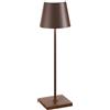 ZAFFERANO Poldina PRO Lampada da Tavolo 38cm LED Ricaricabile Senza Fili Corten Alluminio
