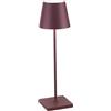 ZAFFERANO Poldina PRO Lampada da Tavolo 38cm LED Ricaricabile Senza Fili Bordeaux Alluminio