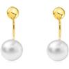 Monde Petit Orecchini per donna doppi con sfera da 5 mm e perla - oro giallo 9K (375) - Scatola Regalo - Certificato di garanzia