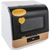 HPDTZ Dishwasher, Lavastoviglie Piccola lavastoviglie da tavolo, Lavastoviglie standard 60 ℃ Lavaggio rapido 800 W per piccola cucina sul piano di lavoro (oro)