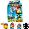 PIRATIX ADVENTURE WORLD Serie Crazy Jungle, confezione da 4 - Contiene 4 Piratix: 1 neon e 1 sorpresa e 4 accessori neon. Confezione da 6 pezzi