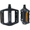 CXWXC Pedali Flat Mtb con Riflettori, Pedali bici a 3 cuscinetti,9/16 pollici, CNC alluminio, per mountain bike, bici da strada (Nero