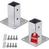 SOTECH SET SOTECH di 2 ancoraggi a vite, quadrato 50 x 50 mm, altezza 122 mm, acciaio zincato a caldo, supporto per palo per legno squadrato - ideale per uso esterno