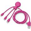 Xoopar Mr Bio 1m Multi USB 4in1 Cavo Octopus Rosa Caricabatterie universale Progettato con materiali ecocompatibili Spina USB universale per smartphone