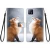 KARTXITAI Cover Compatibile con Oppo A72 5G/A53 5G/A73 5G PU Pelle TPU Silicone Portafoglio Magnetica con Disegni Motivo Animale Flip Custodia in Libro Slot Schede Custodia-Volpe,neve