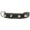 Superpipapo Collare per Cane Robusto di Pelle - Taglia Piccola e Chihuahua, Media e Grande - Design Originale ed Elegante Fatto a Mano - Cuoio Nero con Borchie Arrotondate