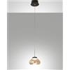 Fabas ARABELLA SOSPENSIONE AMBRA 1 LUCE IN VETRO E STRUTTURA IN METALLO A LED 3000K - 8W - 750 lm, D.14CM, SMART C/ACCESS.