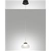 Fabas ARABELLA SOSPENSIONE BIANCA 1 LUCE IN VETRO E STRUTTURA IN METALLO A LED 3000K - 8W - 750 lm, D.14CM, SMART C/ACCESS.