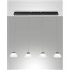 Fabas ARABELLA SOSPENSIONE BIANCA 4 LUCI RETTANGOLARE A LED 3000K - 32W - 3020 lm DIMMERABILE SMART C/ACC.
