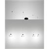 Fabas ARABELLA SOSPENSIONE BIANCA 4 LUCI SPOSTABILE A LED 3000K - 32W - 3020 lm DIMMERABILE SMART C/ACC.