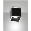 Fabas COIBA PLAFONIERA QUADRATA NERA LED 13W 3000K 848 + 486LM 2 LUCI