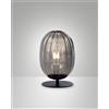 Fabas INFINITY DA LAMPADA DA TAVOLO FUME' IN VETRO STRUTTURA IN METALLO NERA 1 LUCE ATTACCO E27