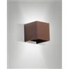 Fabas CUBA APPLIQUE DA ESTERNO A LED DOPPIA EMISSIONE 12W 3000K 1448LM CORTEN IP54