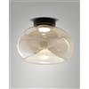 Fabas BRENA PLAFONIERA IN VETRO COGNAC A LED CCT 2700K - 3000K - 4000K- 19W - 2100 lm DIMMERABILE A STEP