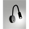 Fabas FLUX APPLIQUE NERO ORIENTABILE E FLESSIBILE A LED 3000K 374LM 3,1W